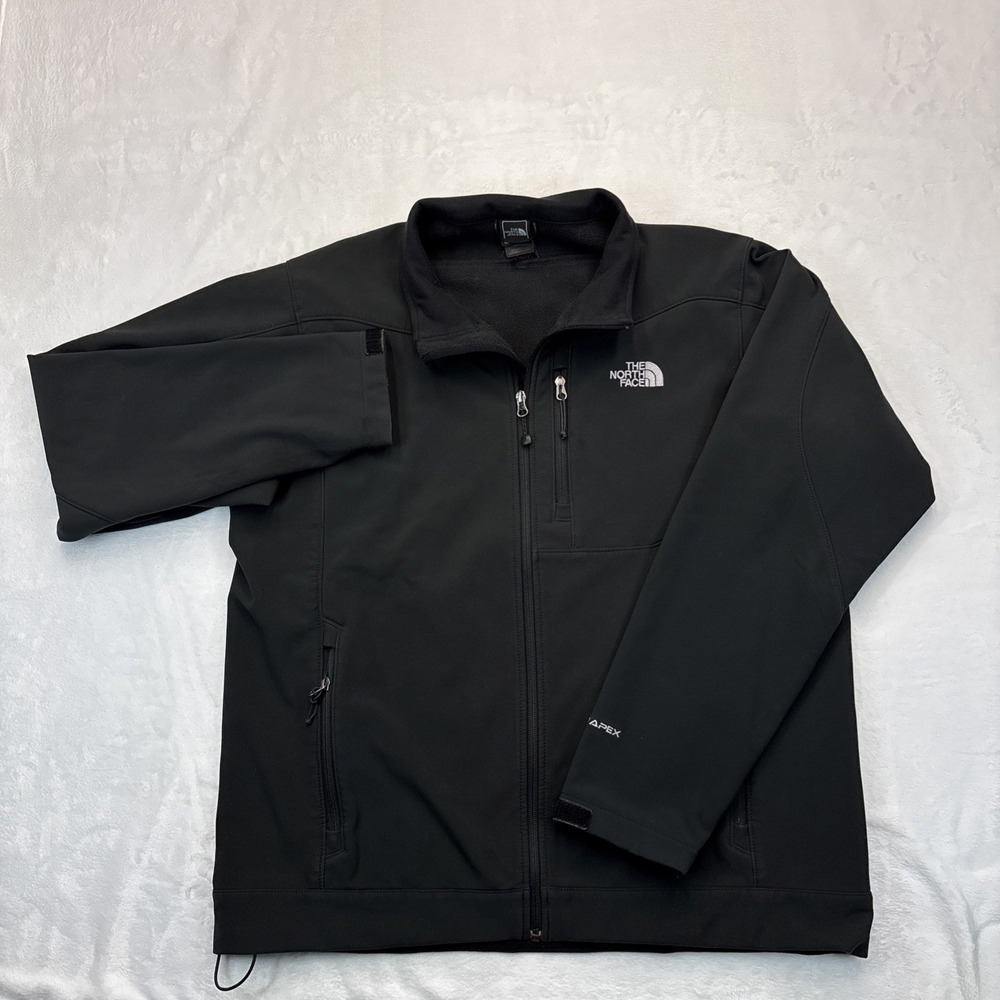 The North Face Apex Bionic Softshell Jacket Mens XL Black Fleece Lined